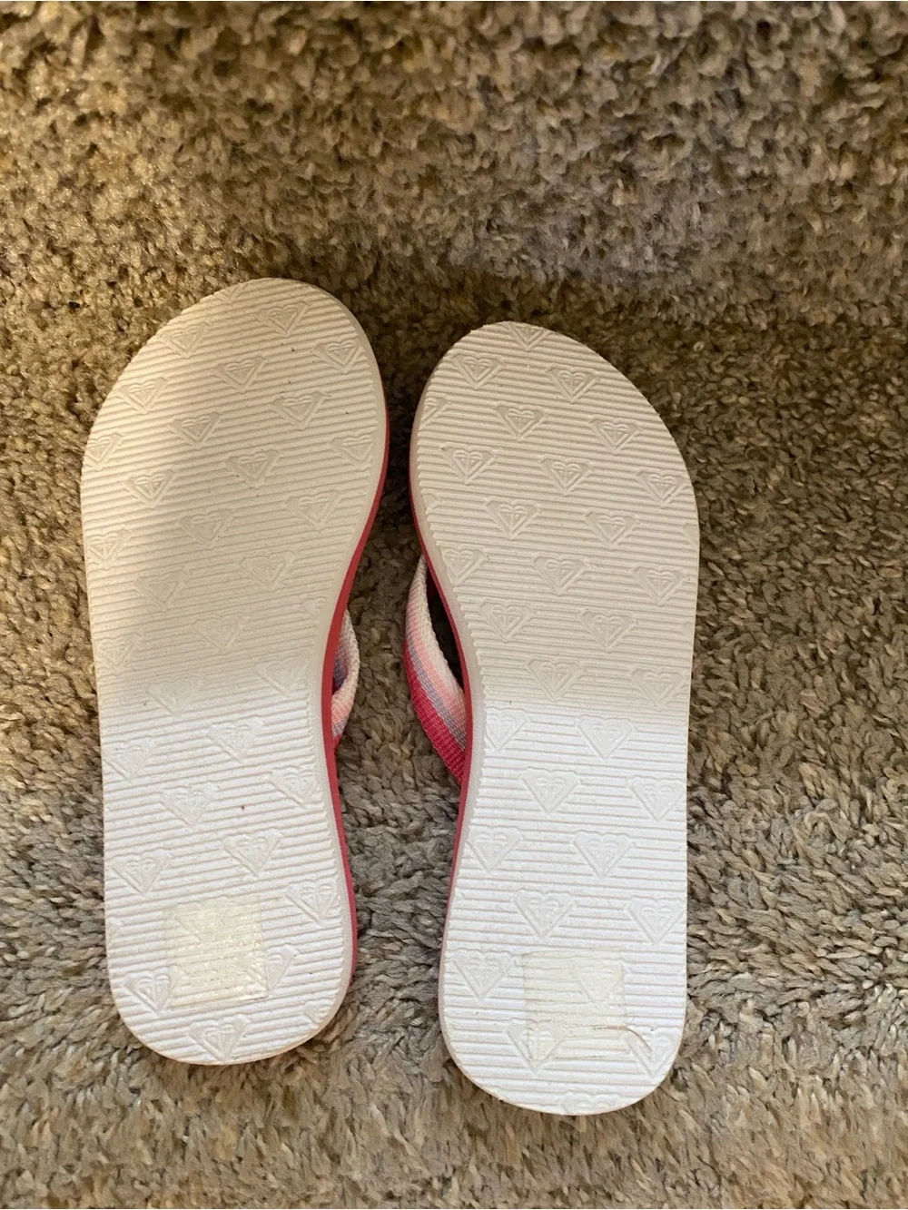 Roxy Girls Hot Pink Flip Flops with White Logo